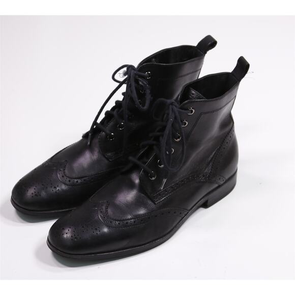 Banana Republic Mens Black Wingtip Ankle Leather Boots US 8.5 - Picture 2 of 12